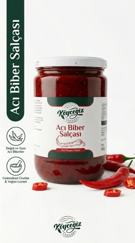 Kb KÖYCEĞİZ YÖRESEL ACI BİBER SALÇASI 600 G - 2