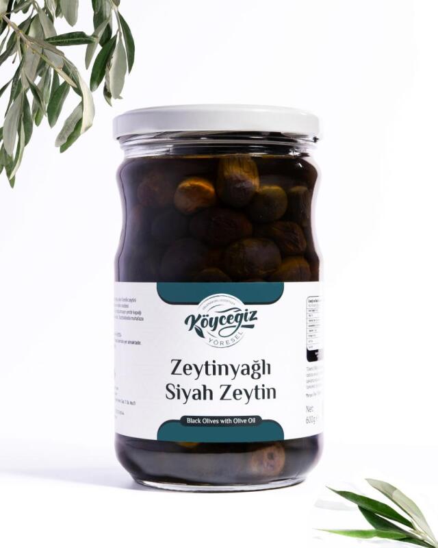 Kb Köyceğiz Yöresel Sofralık Gemlik Siyah Zeytin 600 G Cam Kavanoz - Köyceğiz Yöresel