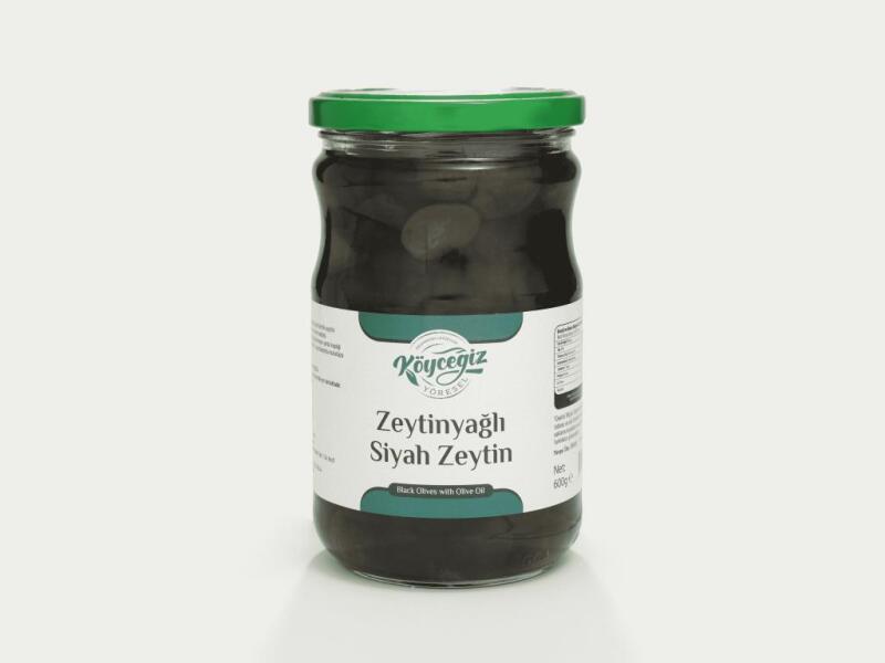 Kb Köyceğiz Yöresel Sofralık Gemlik Siyah Zeytin 600 G Cam Kavanoz - 1